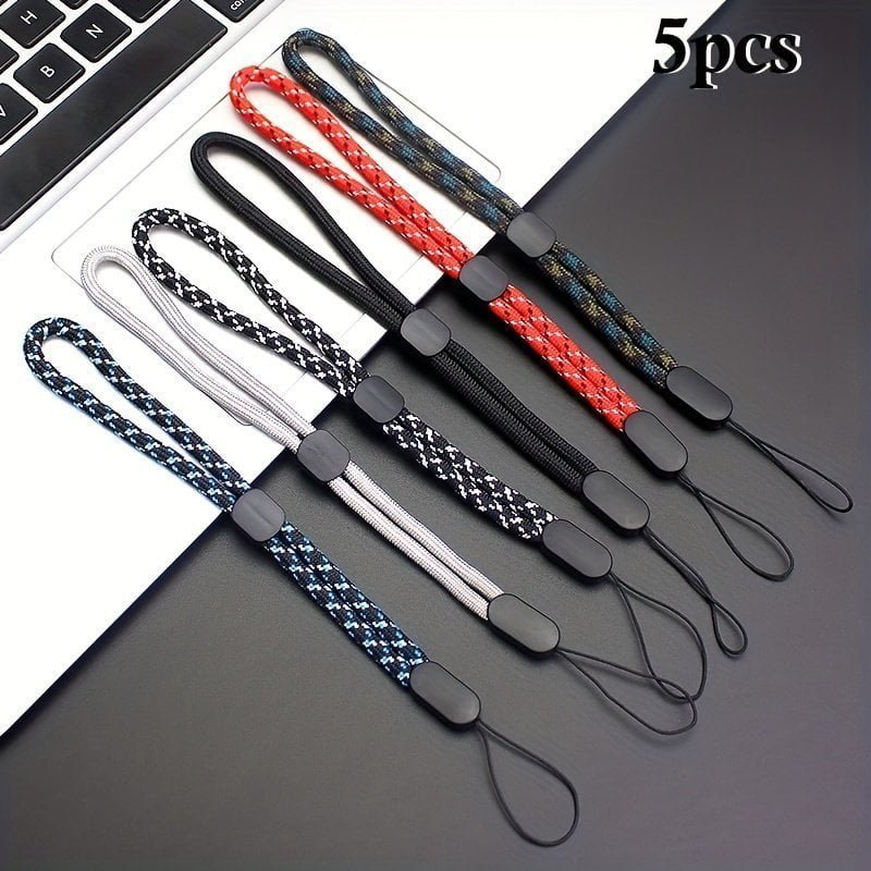 5-Piece Anti-Lost Mobile Phone Lanyard Set – Adjustable Wrist Rope. Flashlight. U Disk. Mobile Power   Earphone Cover
