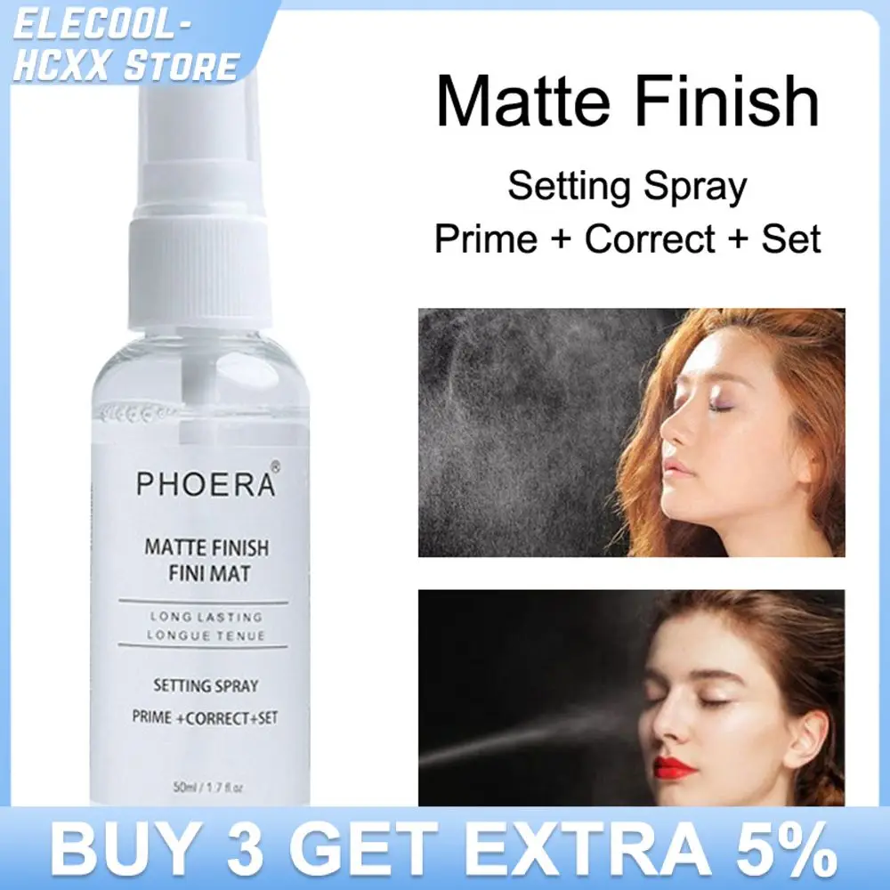 PHOERA 50ML Primer Matte Longlasting Transparent Fix Makeup Spray Oil Control Natural Portable Make Up Fix Foundation Spray